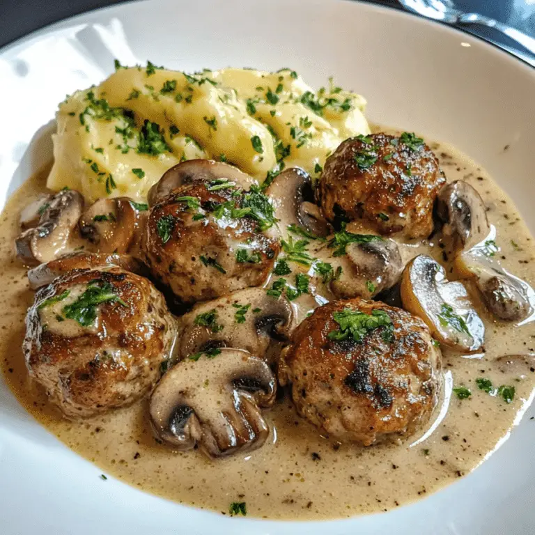Hackbällchen in Champignon-Rahmsoße Hackbällchen in Champignon-Rahmsoße